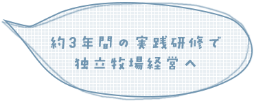 約3年間の実践研修で独立牧場経営へ